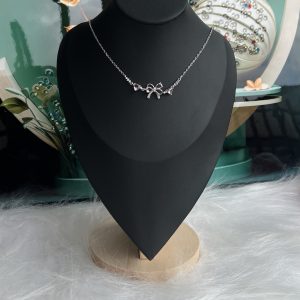 Silver pink necklace 066