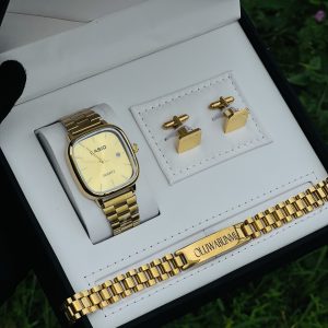 Engraved g.g Casio male combo comes with exact box 017