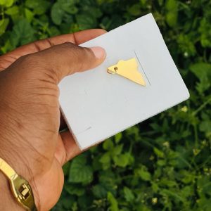 Engraved gold triangle pendant 005