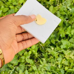 Engraved gold triangle pendant 005