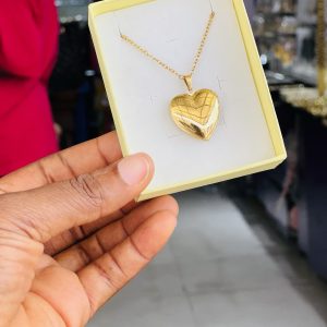 Engraved gold love necklace 007