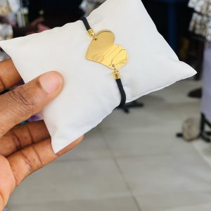 Engraved gold love drawstrings bracelet 019