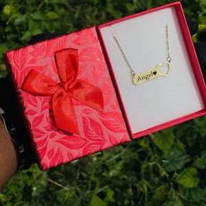 Engraved open love necklace 012