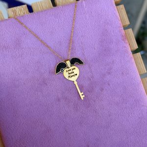 Engraved key necklace 006