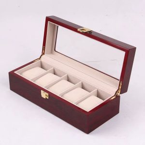 Engraved Wine Formica 5 slots Watch organizer