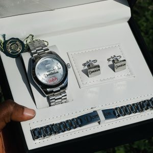 Engraved silver Arab face Rolex male combo comes with exact box 016