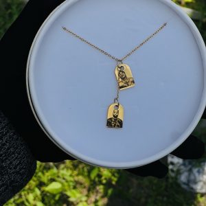Engraved gold couple necklace