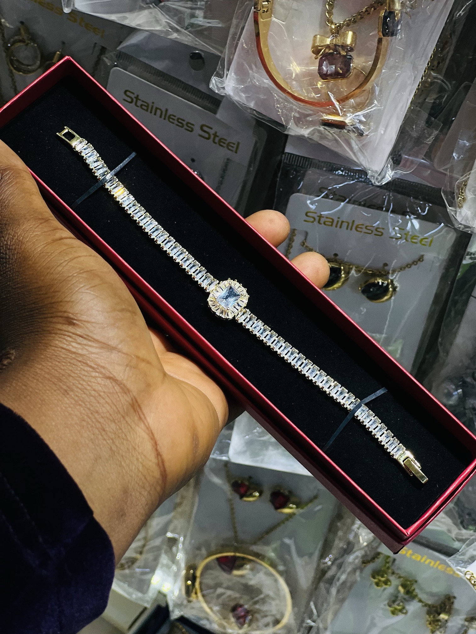 Gold Tennis bracelet 019