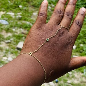 Gold Green bracelet set