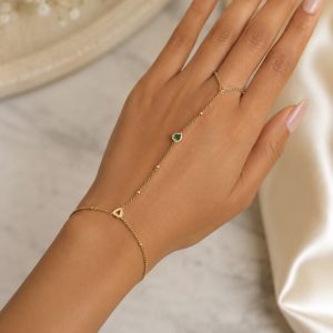 Gold Green bracelet set