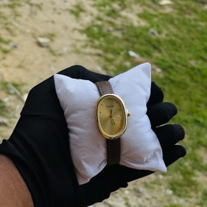 Timetti brown strap gold face