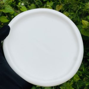 White circle ceramic plate