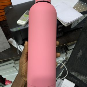 Engraved pink bottle