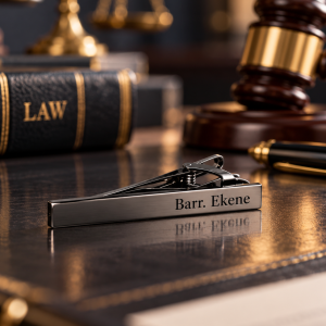 Engraved black lawyer tag