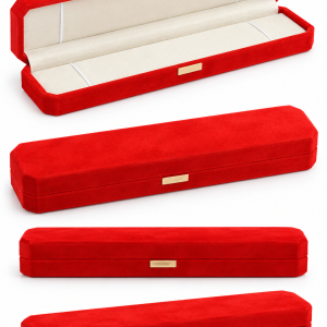 Red suede long box