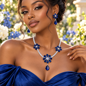 Purple floral crystal set
