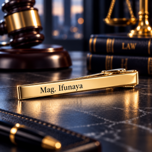Engraved gold lawyer tag