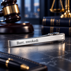 Engraved silver lawyer tag