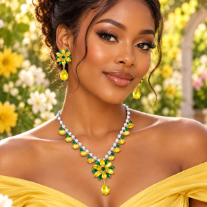 Fashion yellow crystal set