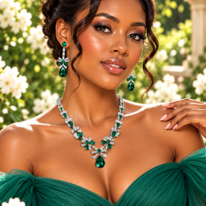 Green crystal fashion set