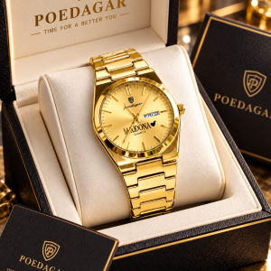 Engraved gold poedagar watch
