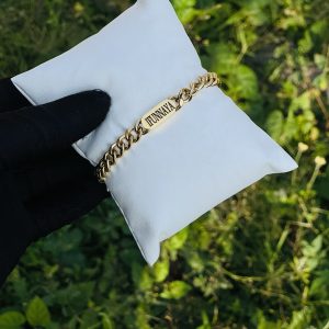 Engraved block Cuban bracelet