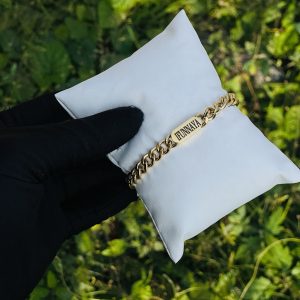 Engraved block Cuban bracelet