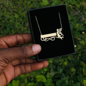 Engraved gold infinite fairy necklace