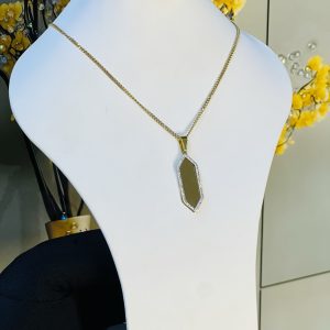 Steel stoned necklace 002
