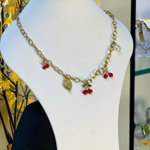 Steel cherry necklace 004