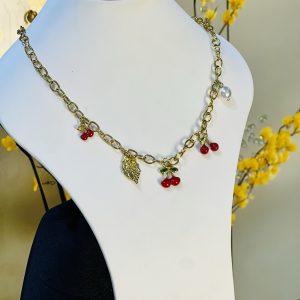 Steel cherry necklace 004