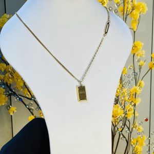 Steel block necklace 005