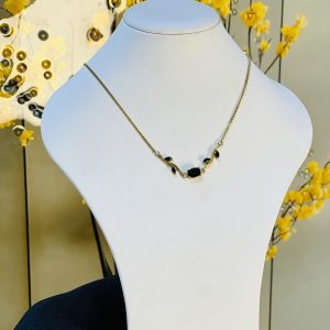 Steel leaf necklace 012