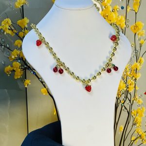 Steel gold necklace 013