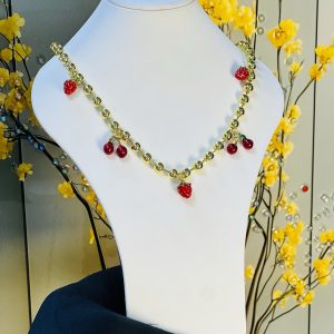 Steel gold necklace 013