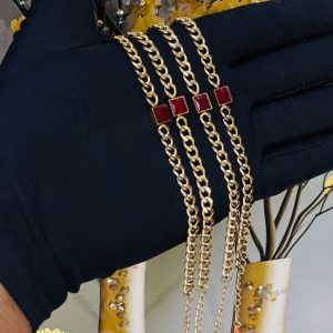 Steel red bracelet 052
