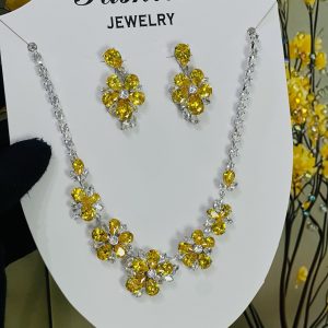 Yellow floral crystal set