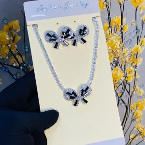 Black bow tie fashion set