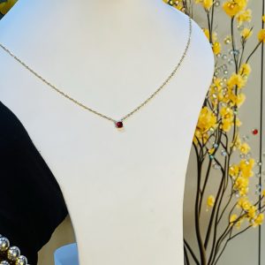 Steel red necklace 069