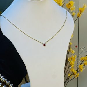 Steel red necklace 069