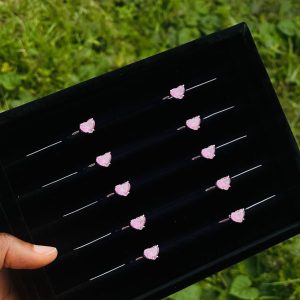 Cm silver pink rings size 6 1pcs 008