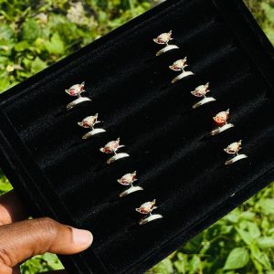 CM gold red dragon cat ring 045 1pcs