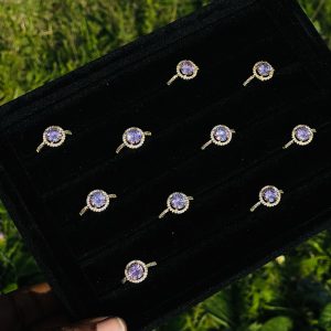 CM gold pink circle ring 054 1pcs