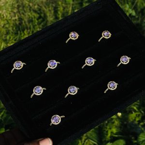 CM gold pink circle ring 054 1pcs
