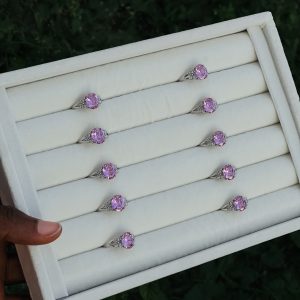 CM silver pink butterfly ring 055 1pcs